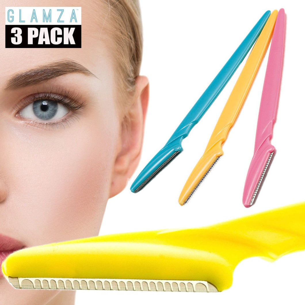 Glamza No Flick Eyebrow & Dermaplaning Razors – 3 Pack with Free UK Delivery!